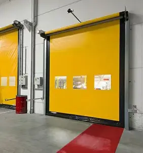 Automatic Pvc Plastic High Speed Rolling Shutter Door For Warehouse With Clear View