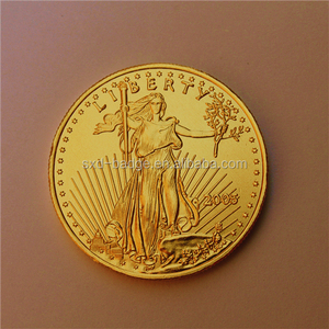 Moneda revestida de lingote de oro 999 de 1 oz, monedas de oro de metal de tungsteno de 24K puro hecho en China - Product Image 2