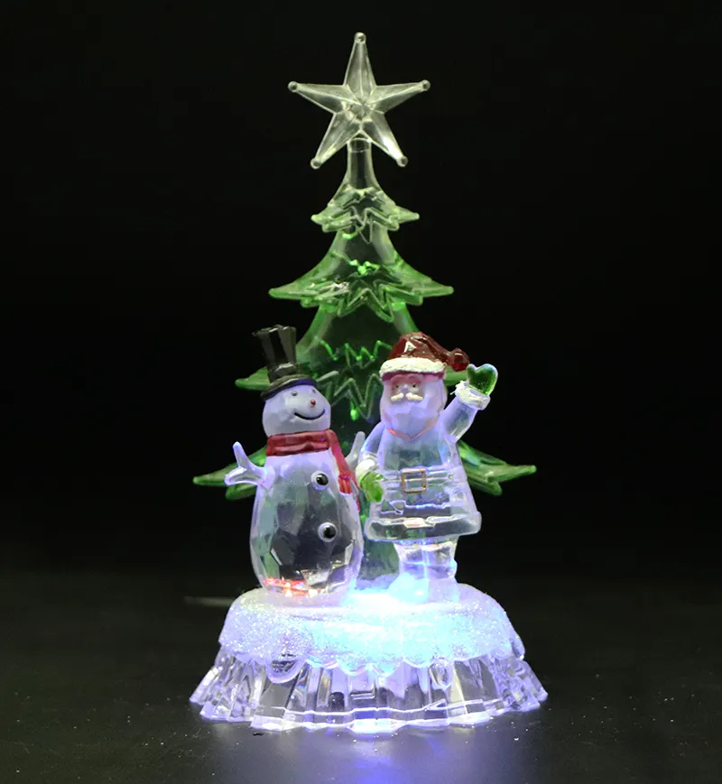 Рождественский светильник, акриловый светодиодный орнаментный сахаристый снеговик