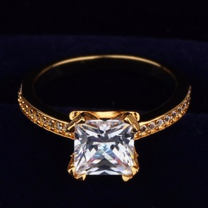 1 unids moq al por mayor de joyería chapado en oro simple anillo de piedra grande diseños - Product Image 2