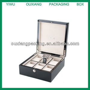Étui de montre à double <span class=keywords><strong>axe</strong></span>, Piano, noir et brillant, 6 boîtier, nouveauté - Product Image 2