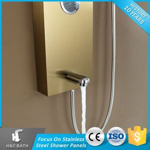 Top Classe Économique Mur Monté D'or Brosse En Laiton De Douche Panneau De <span class=keywords><strong>Carrosserie</strong></span> - Product Image 6