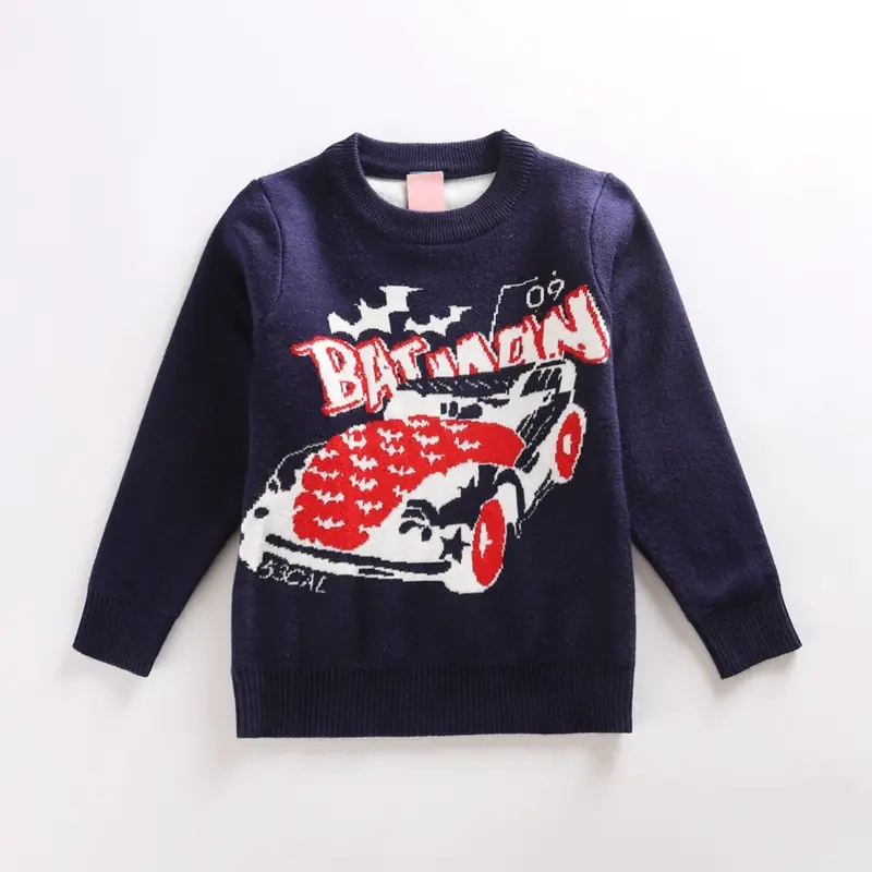 Новый дизайн США, детский зимний шерстяной свитер с швейной машинкой
