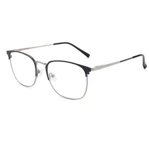 Manufacturers unbreakable eyeglasses armazon de acetato brand square Metal Glasses Frames trendy eyewear