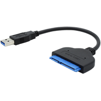 Cable Adaptador de Disco Duro USB 3.0 a SATA III de 20 CM para HDD/SSD de 2.5 Pulgadas, Cable Convertidor de USB a SATA