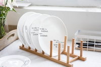 Cuisine professionnelle bambou bois ustensile support stockage organisateur support égouttoir à vaisselle support sec pour assiette à Dessert ustensile