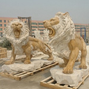 Scultura di Leone in Pietra a Grandezza Naturale per Giardino Esterno Statue di Animali in <span class=keywords><strong>Marmo</strong></span> - Product Image 5