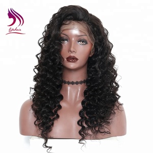 Meilleures ventes <span class=keywords><strong>Alibaba</strong></span> : Perruque complète en dentelle, 100 % cheveux humains vierges péruviens bouclés - Product Image 1