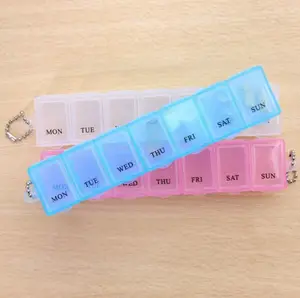 2022 Pill box timer counting tray medicine keychain pill boxes