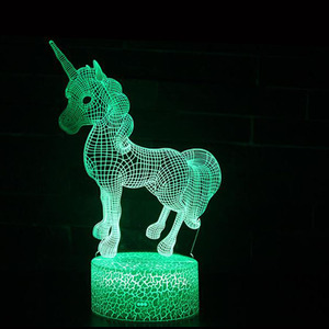 Mágico grupo ilusión óptica 7 colores cambiantes estilo USB Visual 3D LED luz de <span class=keywords><strong>la</strong></span> noche lámpara de mesa para niños - Product Image 4