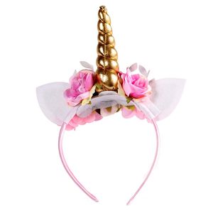 Enfants Sequin Chat <span class=keywords><strong>Oreille</strong></span> Floral bande De Cheveux Corne D'or Licorne Bandeau Pour Les Filles - Product Image 2
