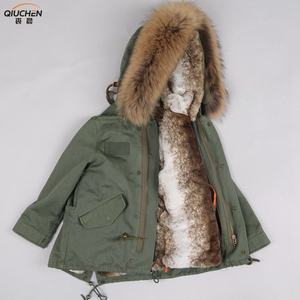 Desgaste de los niños 2018 bebé de la capa del invierno de las muchachas capa de los niños sable Faux piel con capucha <span class=keywords><strong>parka</strong></span> - Product Image 4