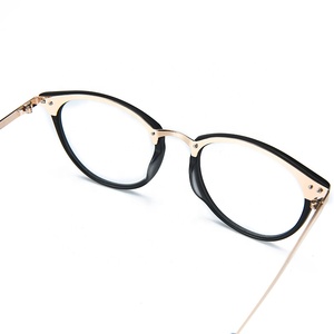 BT2304 Montature per <span class=keywords><strong>Occhiali</strong></span> <span class=keywords><strong>da</strong></span> <span class=keywords><strong>Vista</strong></span> Donna Modello Nuovo Forma Rotonda Combinata Vendita all'Ingrosso - Product Image 4
