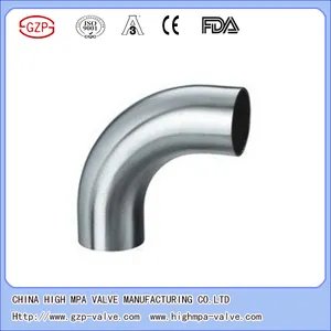 Offering Sanitary 3A SMS BPE standard weld clamp DN25 DN50 SS304 Elbow