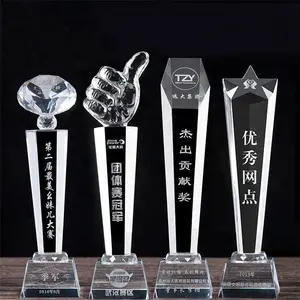 Economical custom design 3d crystal trophy&award cube