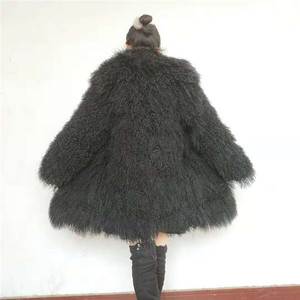 ALICEFUR del Commercio All'ingrosso di modo reale Mongolo Tibetano agnello <span class=keywords><strong>cappotto</strong></span> di pelliccia per le donne inverno - Product Image 6