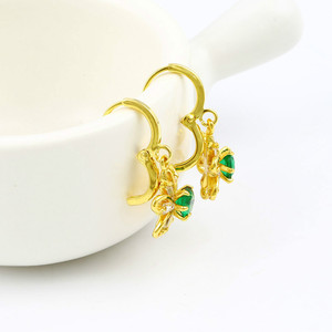 Xuping Dubai 24K color oro joyas de imitación flores diamante <span class=keywords><strong>vere</strong></span> y strass estilo elegante aretes para mujeres - Product Image 3