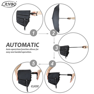<strong>Wind</strong> <strong>Proof</strong> Reinforced Canopy Auto Compact <strong>Umbrella</strong> with Ergonomic Non-Slip Handle - Product Image 5