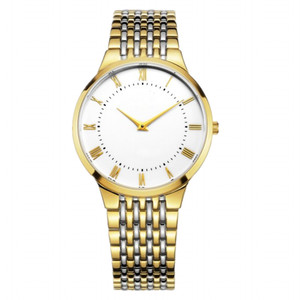 Braccio di alta qualità orologio in acciaio inox indietro perfetto quarzo del movimento del giappone mens orologio d'oro - Product Image 2