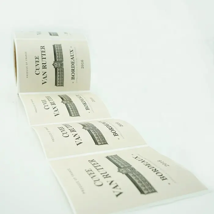Professionale produttore riciclato adesivo di carta stampa personalizzata con texture di carta stampa personalizzata adesivo etichette di vino vodka