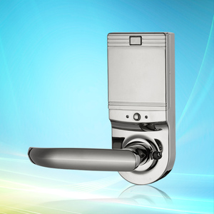 ( GL-580 ) <strong>Safe</strong> Fingerprint Door <strong>Lock</strong> <strong>With</strong> Password <strong>Keypad</strong>, Key Unlock, Chrome Plating Casing. - Product Image 4
