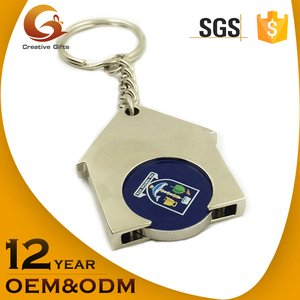 Alta calidad de plata 2D metal compras carro llavero moneda para la promoción - Product Image 4