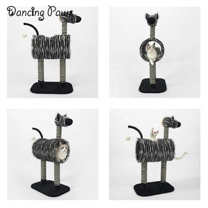 Rumah Kucing Zebra Gaya Kebun Binatang, Pohon Kucing, Tiang Garukan <span class=keywords><strong>Sisal</strong></span> untuk Kucing, Mainan - Product Image 4