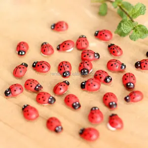 New Arrival 8*11mm Lovely Ladybird 3D Mini Kawaii Fashion PVC Resin Decoration Cartoon Characters