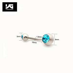 Piercing para el ombligo, anillo de acero inoxidable, varios colores, cristal, barra, botón, Sexy - Product Image 4
