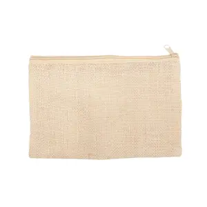 Promotional Custom Gift Zipper Pouch Tote Small Jute Bag