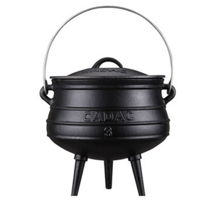 Équipement de restaurant, cuisine, potjie en fonte à 3 pieds avec couvercle - Product Image 1