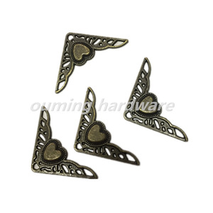 Coin de boîte à vin en alliage de Zinc, protecteur de boîte à vin, ornements d'embellissements, coins de Triangle, motif creux en Bronze Antique - Product Image 3