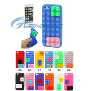 3d красочные строительный блок головоломки частей силиконовый чехол для iphone 5/5s/значением