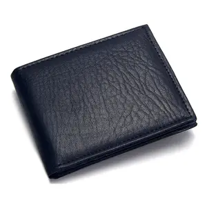 Carteira masculina de couro pu, curta, porta-cartão de crédito, café, casual, pequena, carteira com botão, bolso para moedas