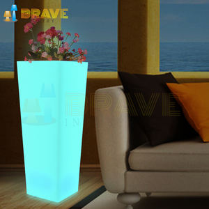 Grands pots <span class=keywords><strong>de</strong></span> fleurs décoratifs <span class=keywords><strong>de</strong></span> jardin illuminés par LED d'extérieur avec fleurs artificielles Jardinières en plastique PE - Product Image 2