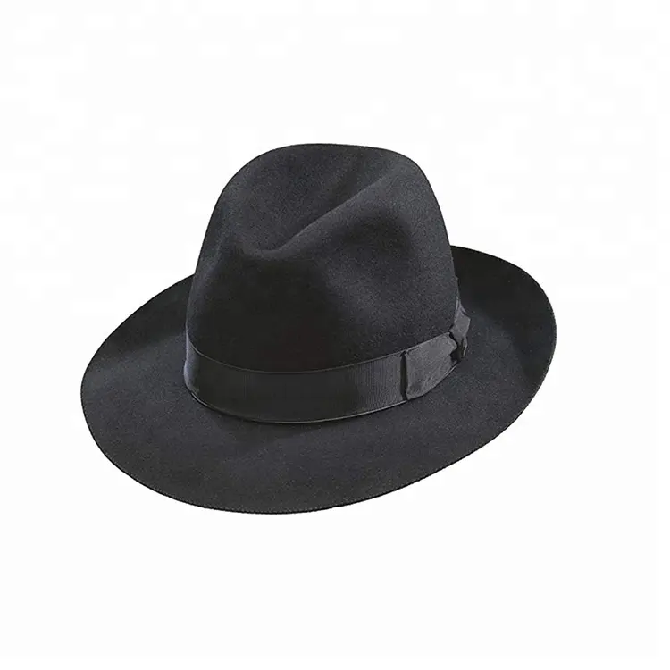 Classical 100% Wool Felt Wide Brimmed Borsalino Fedora Hat