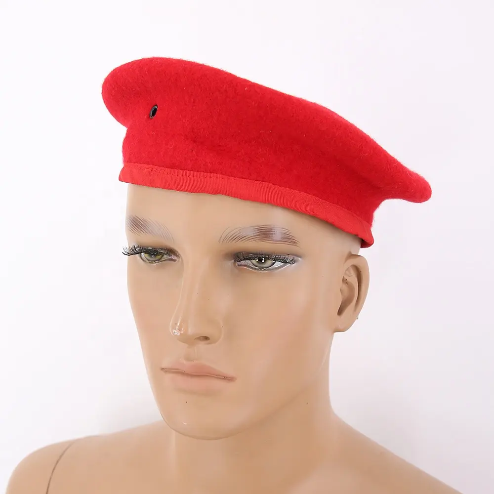 KMSカスタム卸売プロフェッショナル高品質100% ウールマルチカラートレーニングセキュリティアウトドアメンズベレー帽