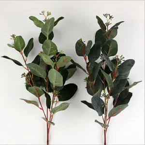 Branches de feuilles <span class=keywords><strong>d</strong></span>'<span class=keywords><strong>eucalyptus</strong></span> artificielles 85 cm, vertes, en plastique, toucher réaliste, <span class=keywords><strong>d</strong></span>écoration pour la maison pour Thanksgiving, Halloween, la Saint-Valentin - Product Image 1