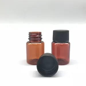 OEM plastic kleine lege 15 ml amber geneeskunde siroop vloeibare dispenser huisdier fles met gel cap