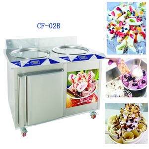 Máy Làm Kem Chiên Hai Chảo Thái Lan Với Tủ Lạnh Lưu Trữ Sản Phẩm Bán Buôn Máy Làm Kem Chiên Mạnh - Product Image 4