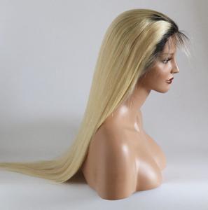 100% <span class=keywords><strong>pelo</strong></span> europeo ombre color <span class=keywords><strong>rubio</strong></span> pelucas llenas del cordón para las mujeres blancas virgen Remy pelucas - Product Image 4