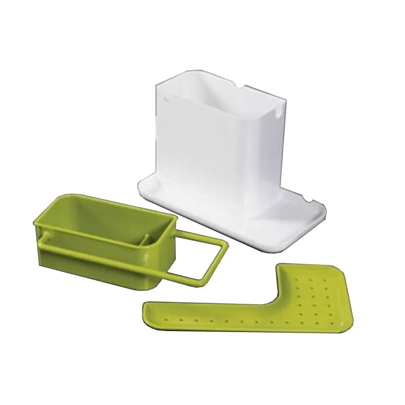 Cucina lavello angolo organizer con scolapiatti di Plastica di Stoccaggio Rack Secco Cesto di Piatto di Sapone Asciugamano Scaffalature Rag Del Basamento