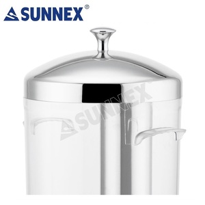Distributeur de boissons SUNNEX 5L en acier inoxydable, récipient à jus pour buffet, distributeurs d'eau, récipient en PC alimentaire, tube de refroidissement à glace - Product Image 6