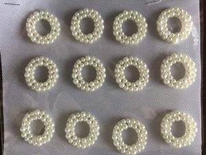 Hotfix trasferimento di strass lasciando toppe rotonde con motivi di perle per i vestiti - Product Image 2