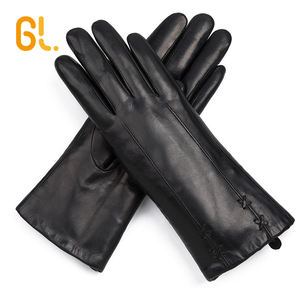 Ladies Thick <strong>Fur</strong> <strong>Lined</strong> Genuine Sheepskin Leather Dressing <strong>Gloves</strong> for Winter - Product Image 2