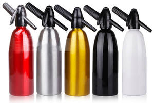 Objets culinaires impeccables en argent (ICO) Siphon à soda <span class=keywords><strong>professionnel</strong></span> en métal pour faire de l'eau pétillante, des jus, des boissons et des cocktails - Product Image 5