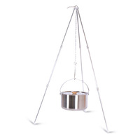 Trépied suspendu en alliage d'aluminium Durable, 3 parties, support de cuisine de Camping, gril pour pique-nique au camp, offre spéciale
