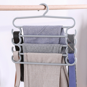 Venta caliente ahorrador de espacio S-Tipo de múltiples capas de tela pantalones de pp tela rack percha trouser Hanger Pantalones - Product Image 3