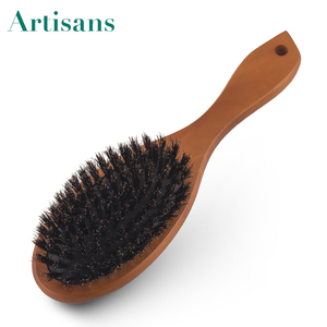 Venta caliente Brown de madera con cerdas de jabalí cepillo de pelo masaje del <span class=keywords><strong>cuero</strong></span> <span class=keywords><strong>cabelludo</strong></span> del pelo peine para las mujeres - Product Image 1