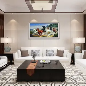 Famosa Obra <span class=keywords><strong>de</strong></span> Arte <span class=keywords><strong>de</strong></span> la Pared China, Pintura al Óleo <span class=keywords><strong>de</strong></span> 8 <span class=keywords><strong>Caballos</strong></span> Corriendo para Sala <span class=keywords><strong>de</strong></span> Estar - Product Image 4